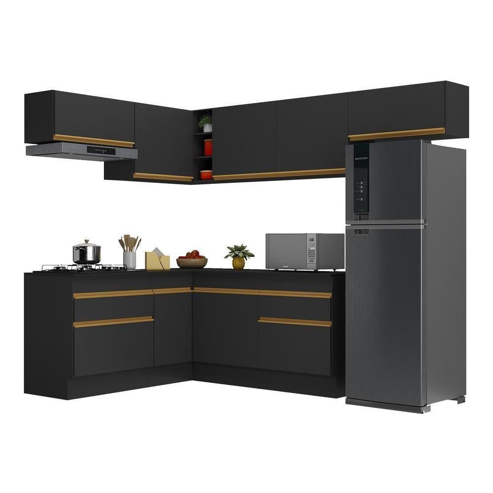 Armário De Cozinha Completa De Canto V214 Dourado