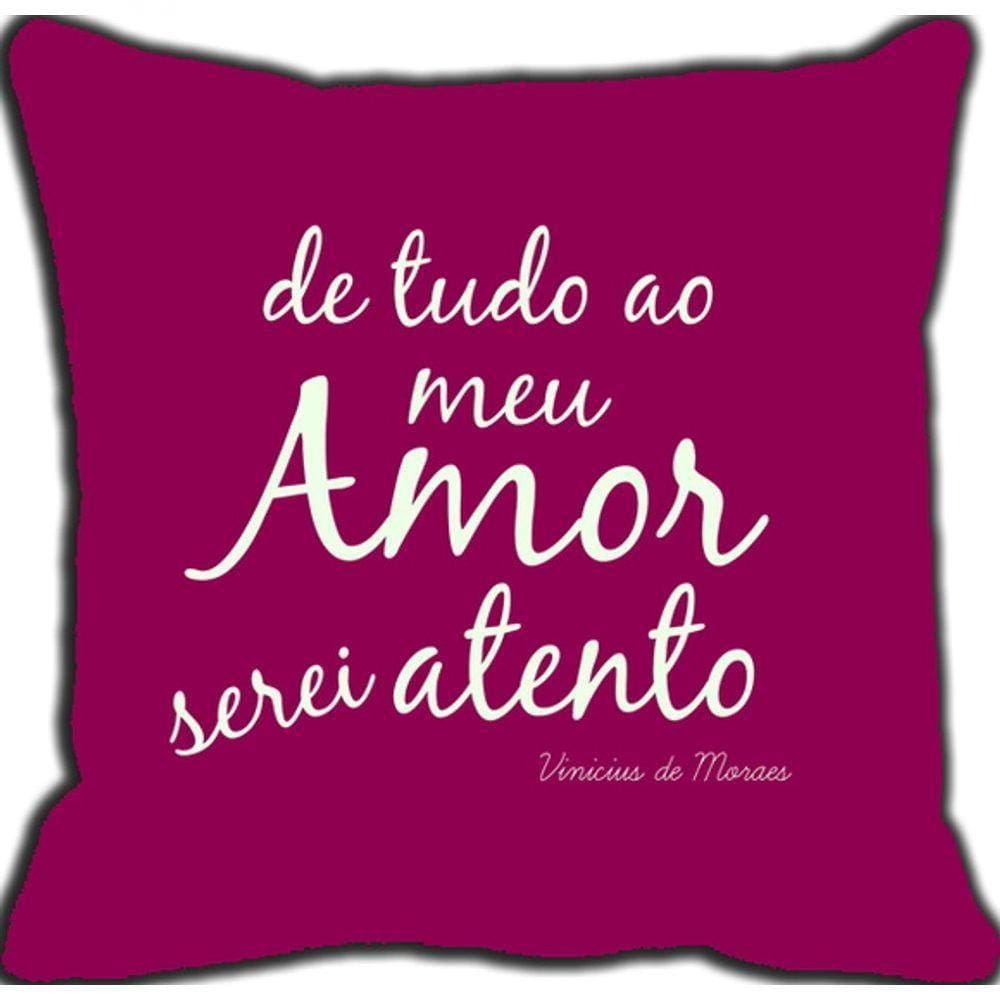 Almofada Roxa Frase Amor