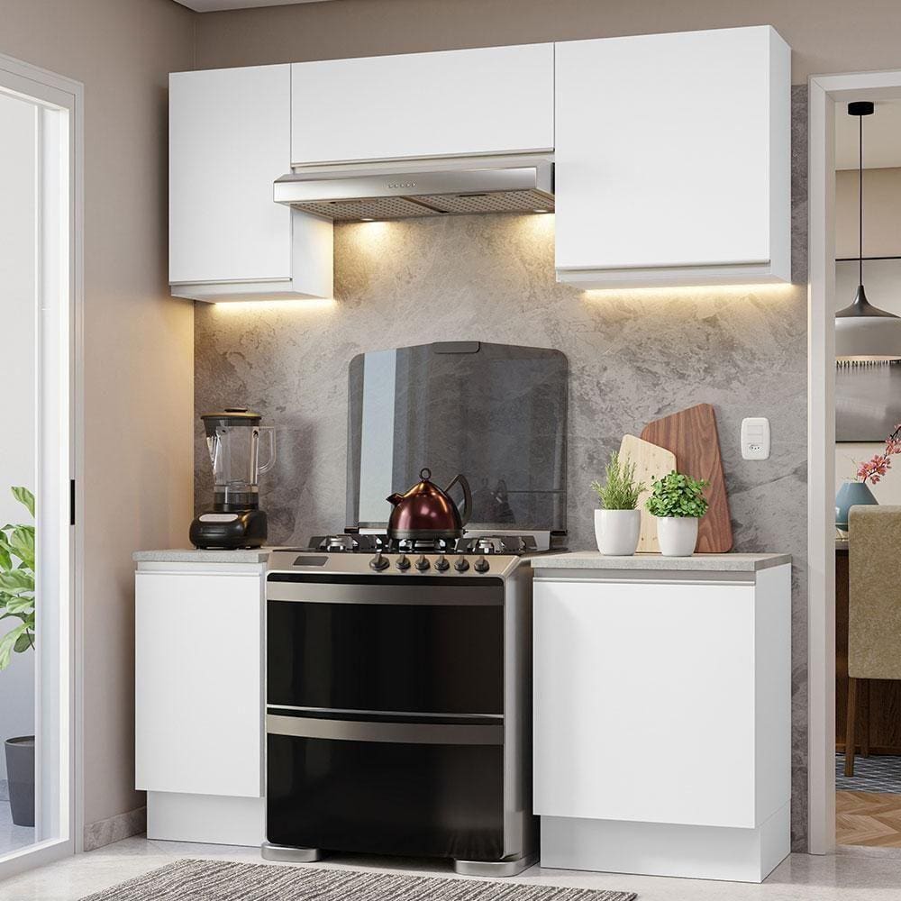 Armário De Cozinha 180Cm Branco Glamy 12 Branco