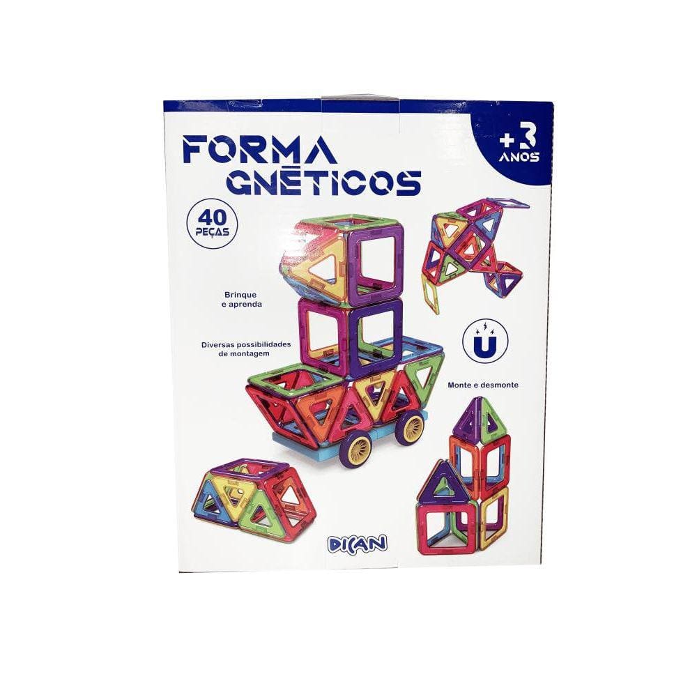 Brinquedo Educativo De Montar Magnético Formagnéticos 40pçs