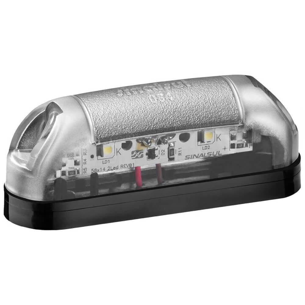 Lanterna Placa Led Cristal Para Caminhões 12V/ 24V Traseira