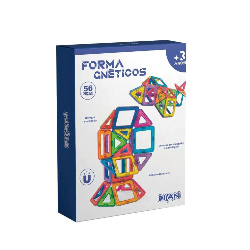 Brinquedo Educativo De Montar Magnético Formagnéticos 56pçs