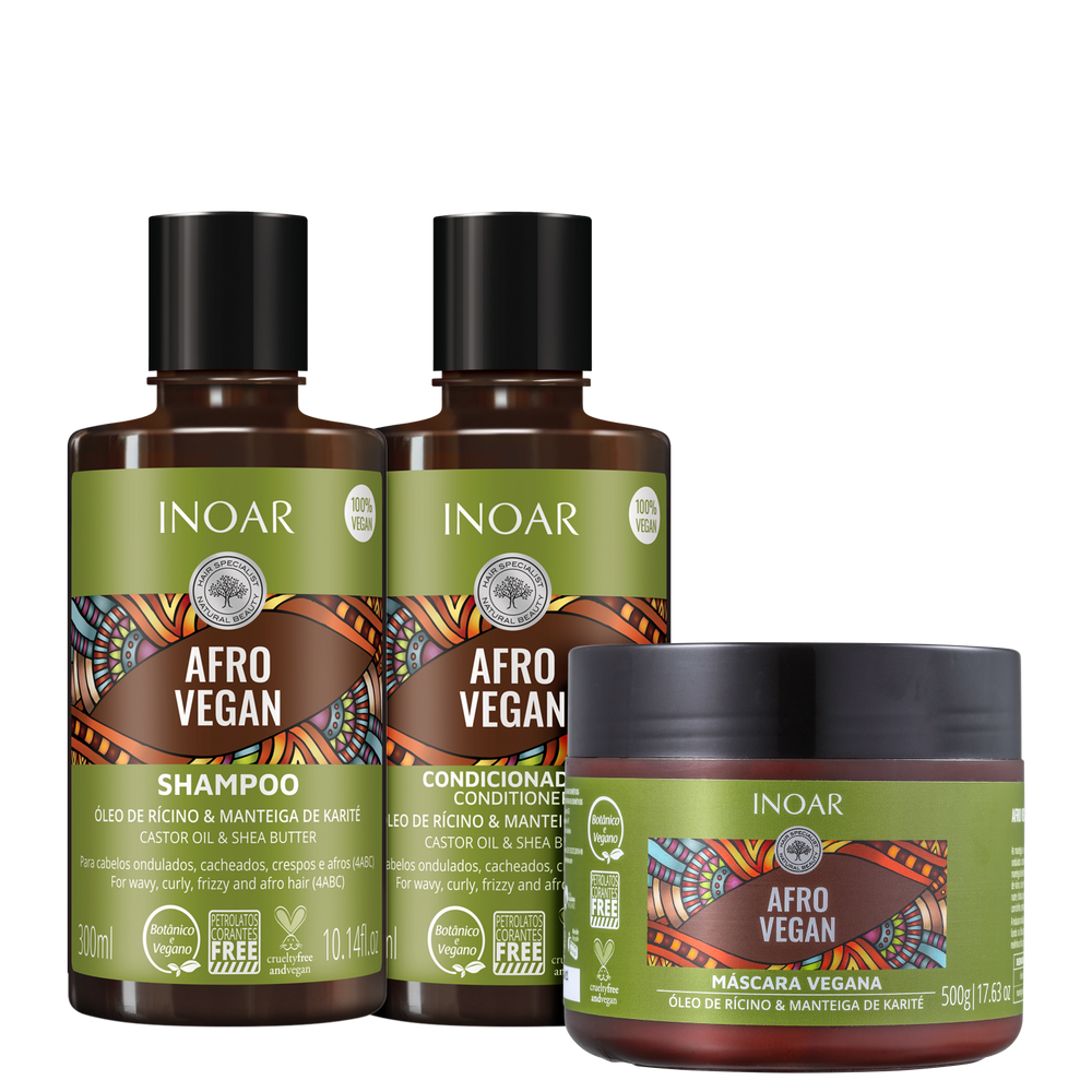 Kit Inoar Afro Vegan Trio (3 Produtos) Blz
