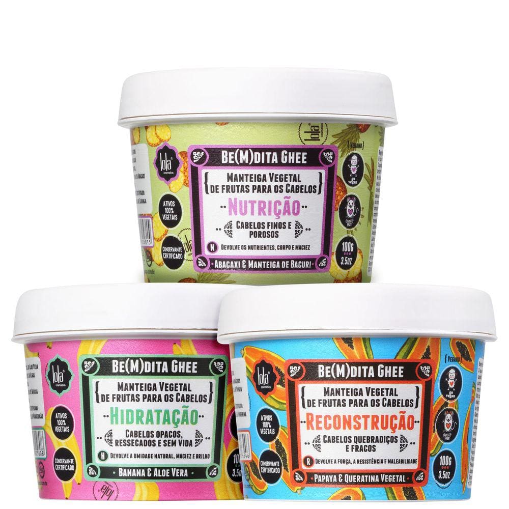 Kit Lola Cronograma Capilar Be(M)dita Ghee (3 Produtos)