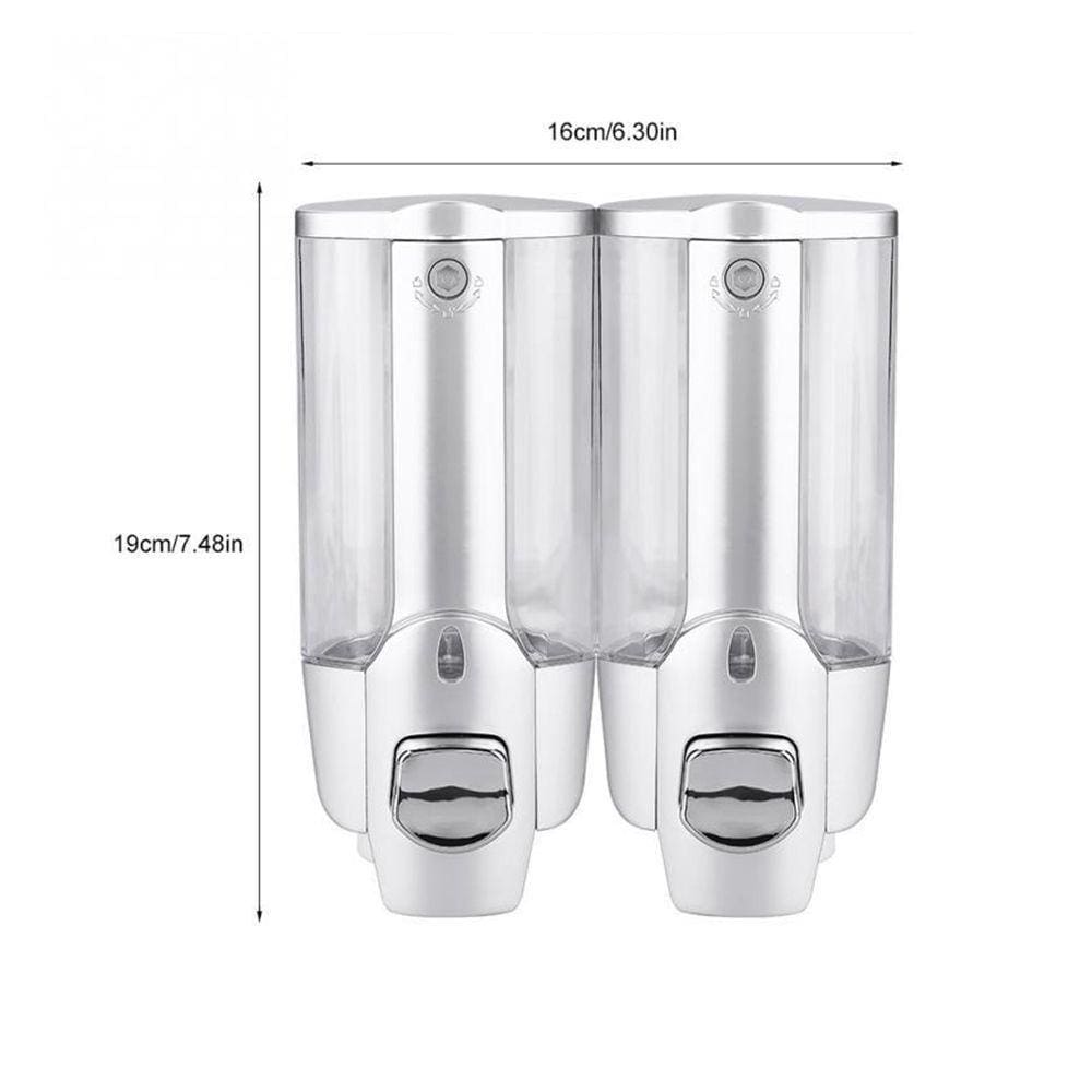 Dispenser Duplo Alcool Gel Shampoo SaboneteLiq Kit 2Uni