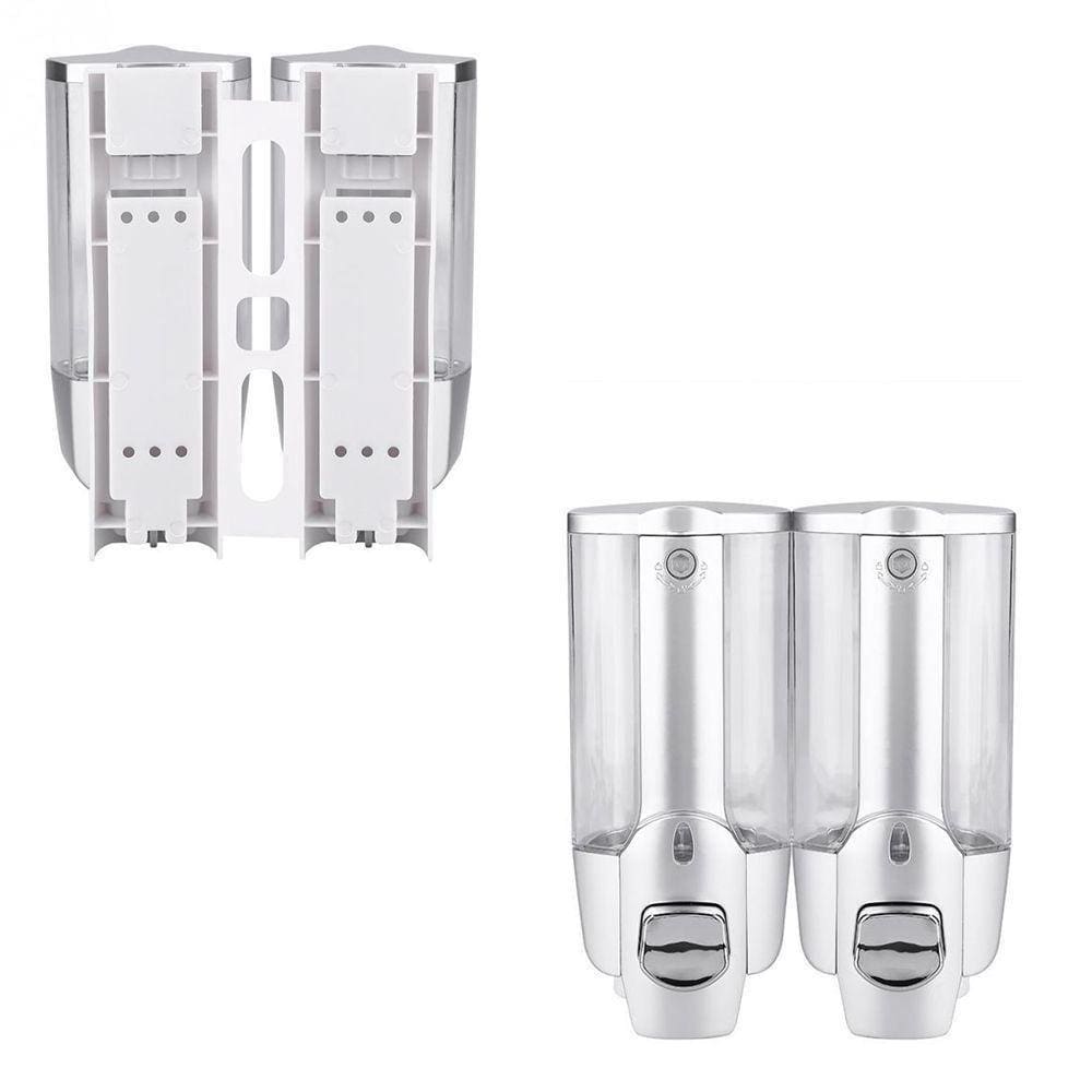 Dispenser Duplo Alcool Gel Shampoo Kit 5Uni Sabonete Liquido