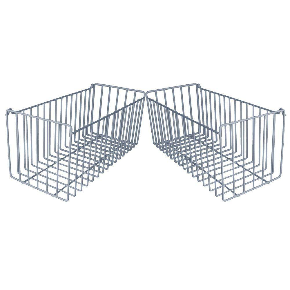 Kit 2 Cesto Aramado de Parede N4 Cromado Organizador Lavanderia Produtos Limpeza Cozinha Fruteira Quarto