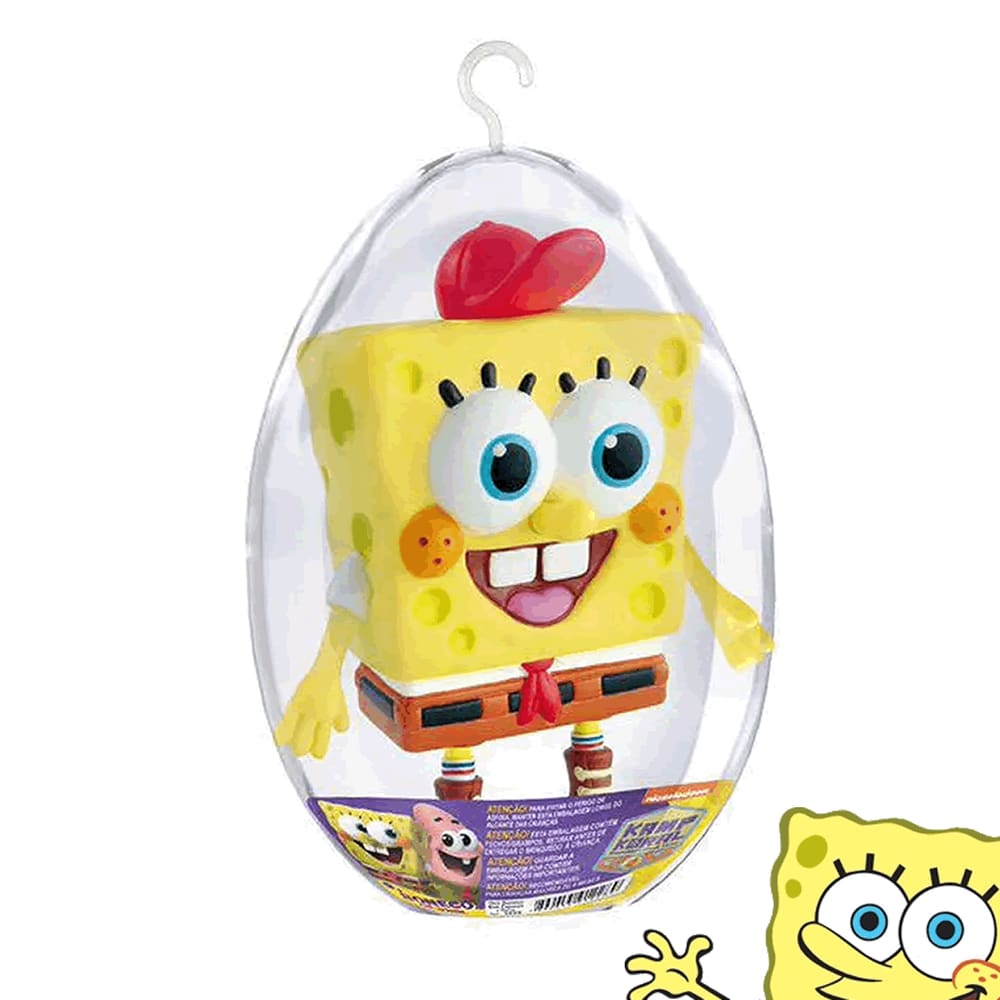 Boneco de Vinil Bob Esponja no Ovo De Pascoa 18cm Lider 3228