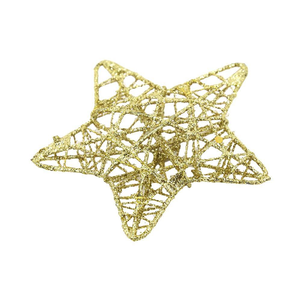 Kit Estrela Arabesco Dourado com 4 Unidades 8cm