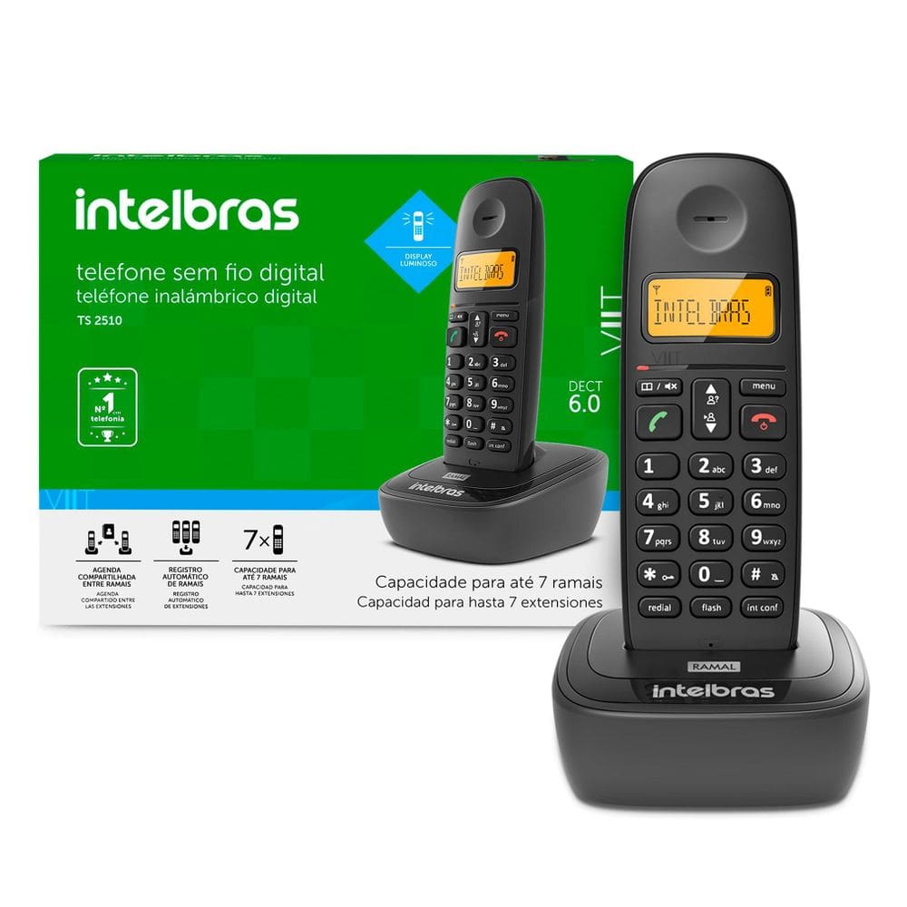 Telefone Sem Fio Digital Intelbras Ts 2510 Com Identificador