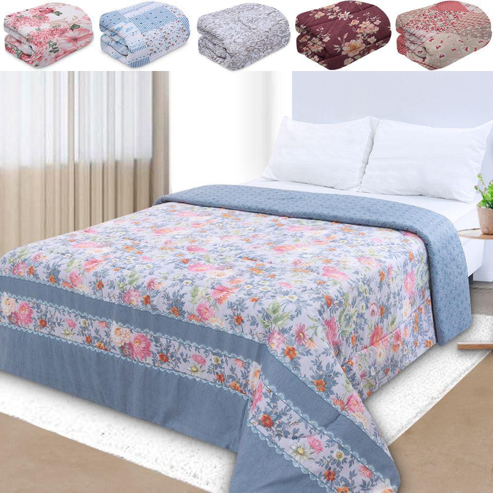 Edredom Casal Antialérgico Dupla Face Estampado 235x190cm - BF Colchões