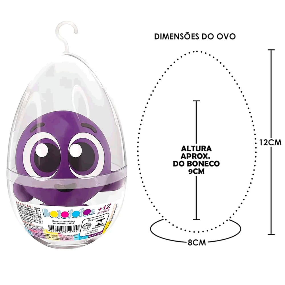 Boneco Turma dos Bolofofos Pow no Ovo de Páscoa 12cm Lider