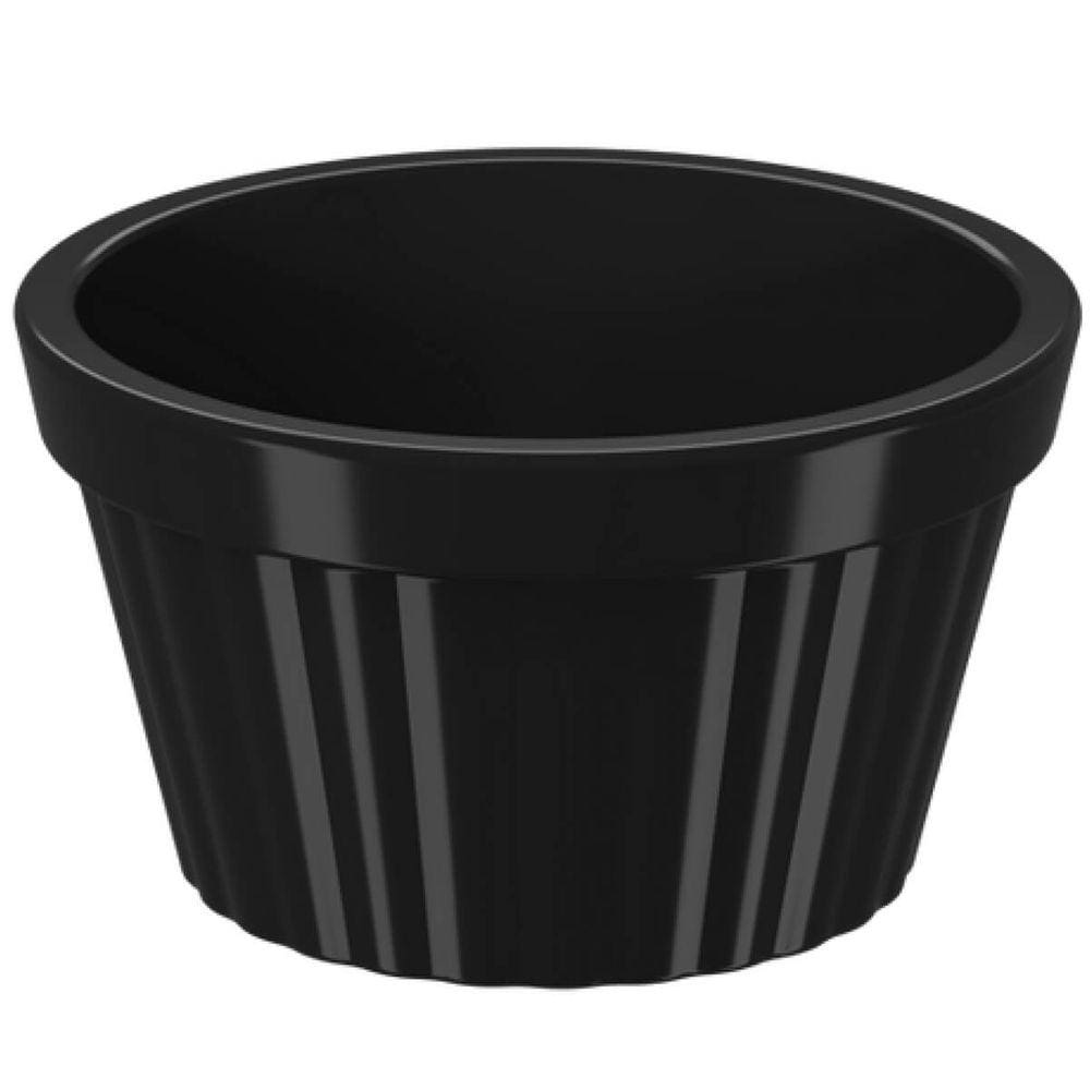 Ramequim de Plástico Preto Canelado 90ml Potinho Pequeno 7,3cm Uno Coza