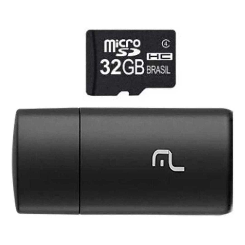 Cartão De Memória 32gb Multilaser 2x1 Classe 10 Usb Mc163