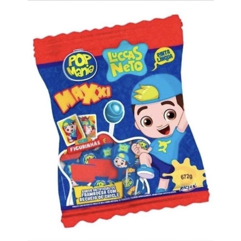 Pirulito Luccas Neto Pop Mania Maxxi 672g