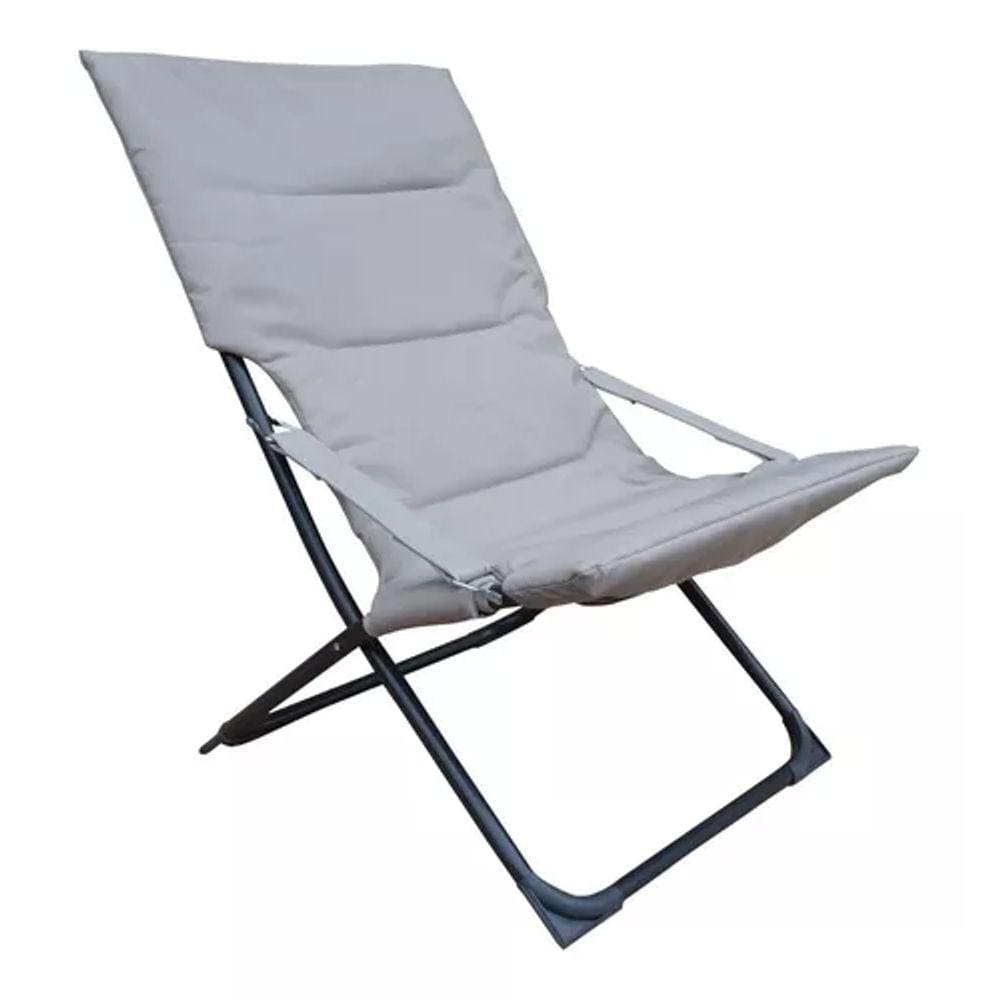 Cadeira De Aço Reclinavel Com Almofada 93x63x82cm Até 110kg