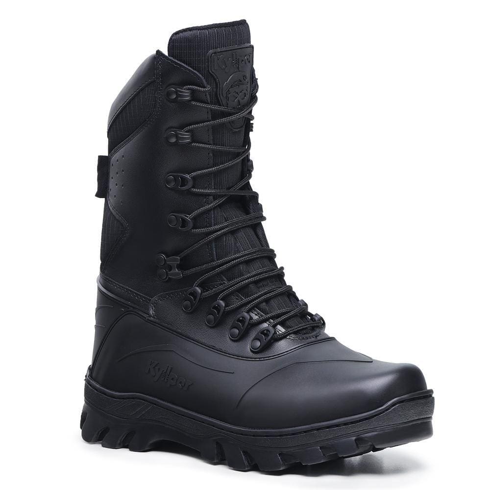 Coturno Militar Masculino Couro Cano Alto Macio Conforto