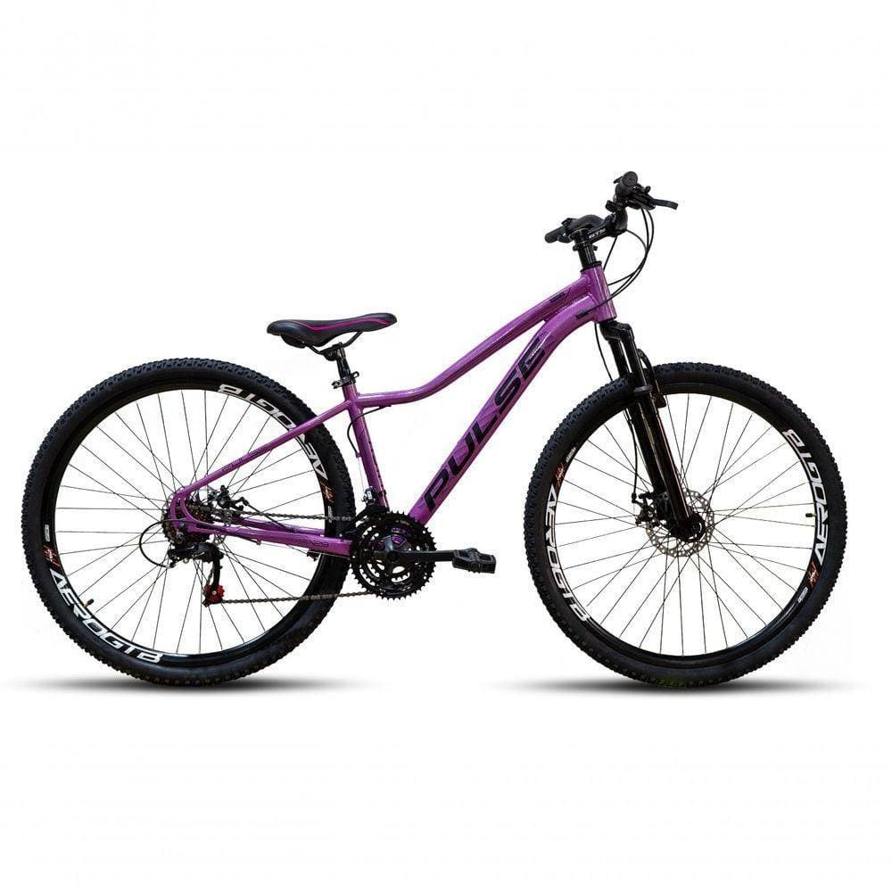 Bicicleta Aro 29 Pulse Câmbios Importados 21v Freio Disco Lilas Brilho