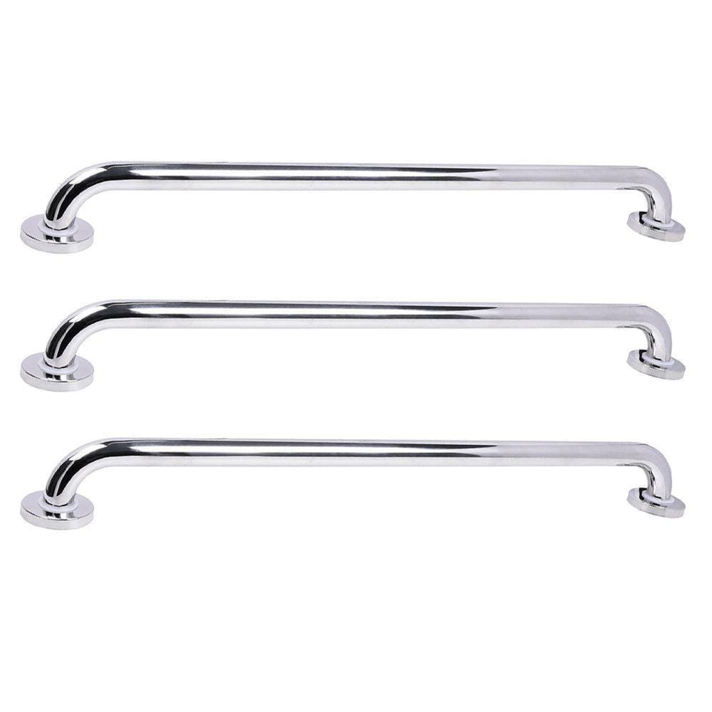 Alça Barra De Apoio 70Cm Inox Kit 3 Unidades Deficiente Idoso Anti Queda Corrimao