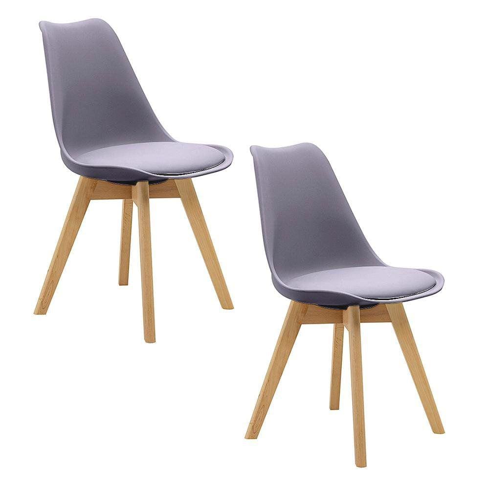 Kit 2 Cadeiras Saarinen Wood Com Estofamento