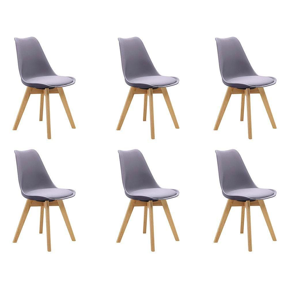 Imagem Kit 6 Cadeiras Saarinen Wood Com Estofamento