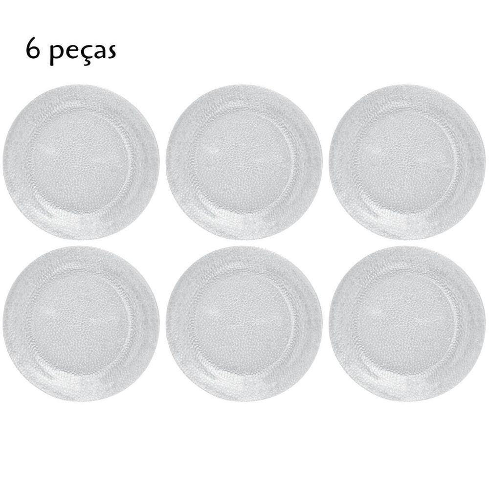 Jogo De Pratos Em Vidro 6 Peças 22Cm Transparente Duralex