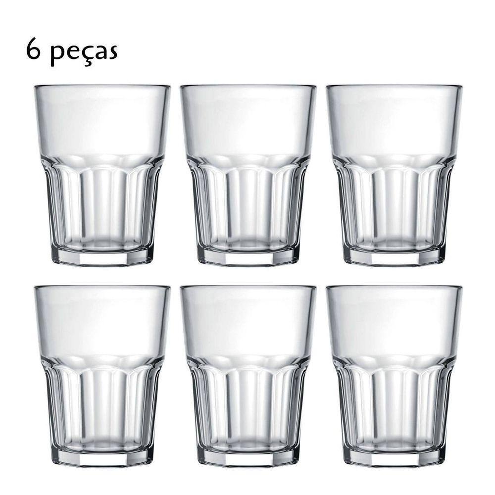 Jogo De Copos Em Vidro 6 Peças 200Ml Bristol Transparente