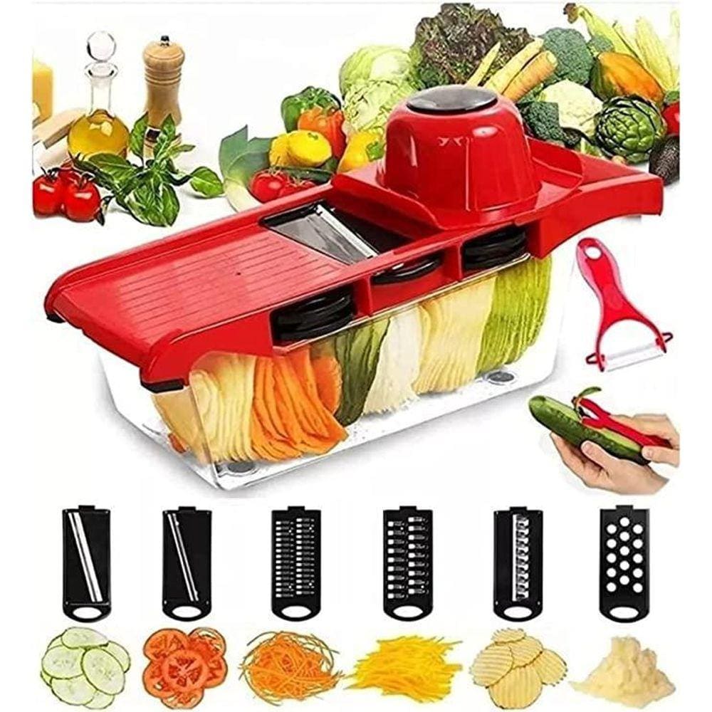 Ralador Fatiador Mandoline Slicer Multifuncional Aço Ino 6X1