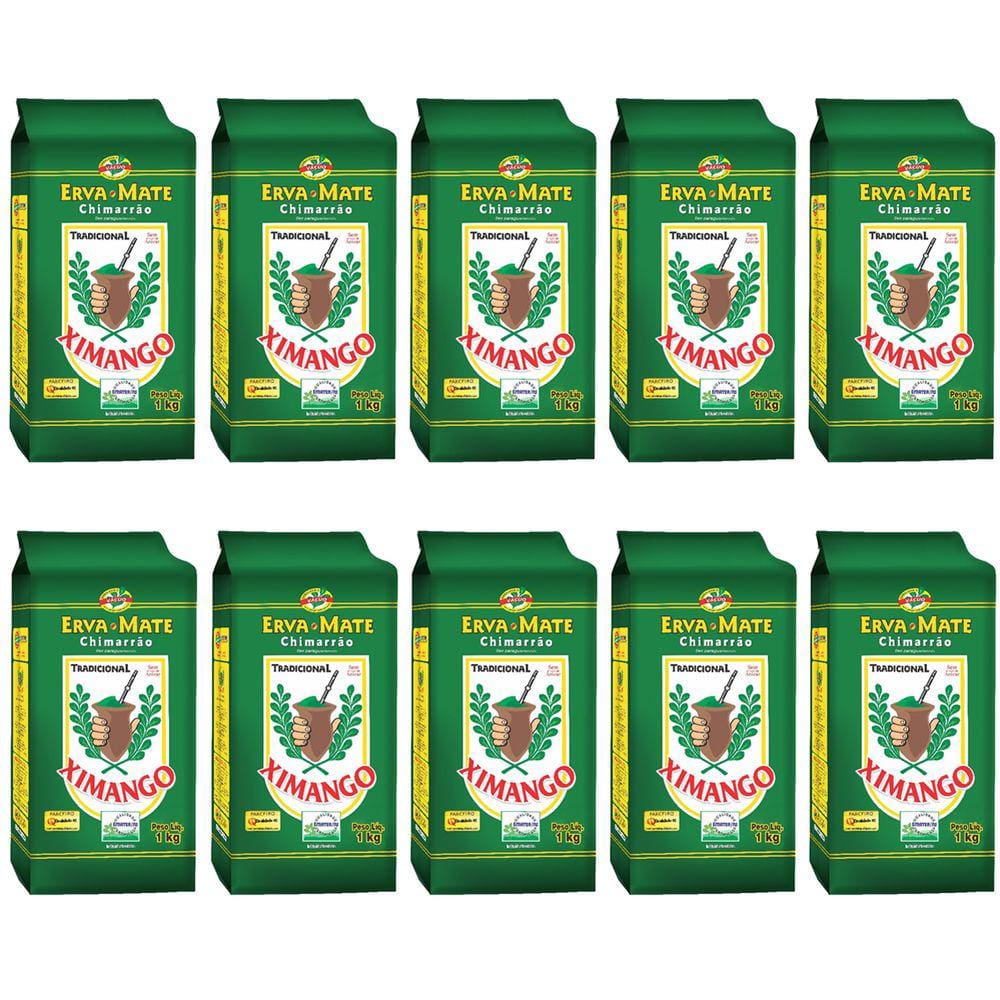 Kit 10 Erva-mate De Chimarrão Mate Tradicional 1kg Ximango