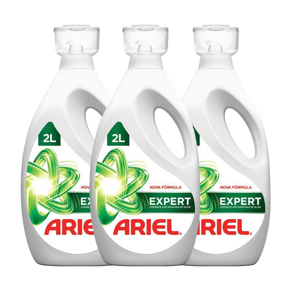 Kit com 3 Sabão Líquido Ariel Expert 2L