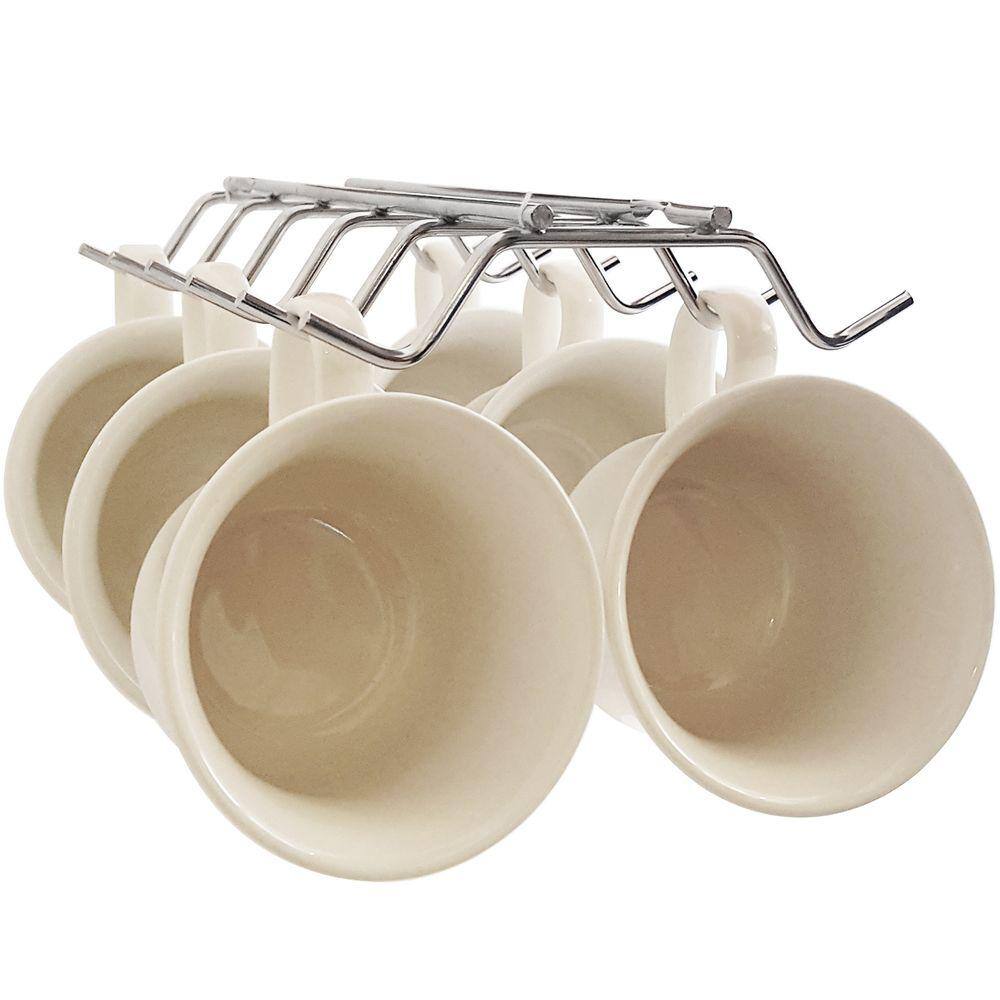 2 Suportes Porta Xícaras Fixar Armário Organizador Cozinha