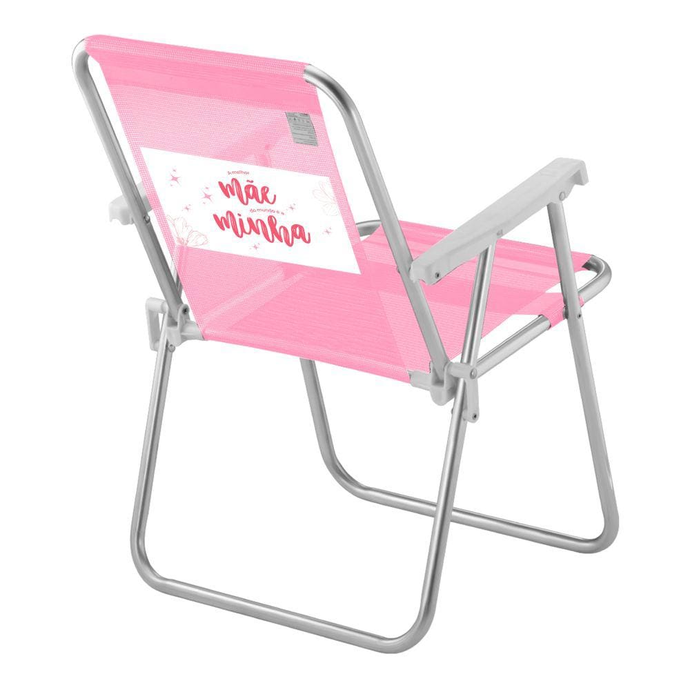 Cadeira De Praia Personalizada Id Beach Rosa | Melhor Mãe