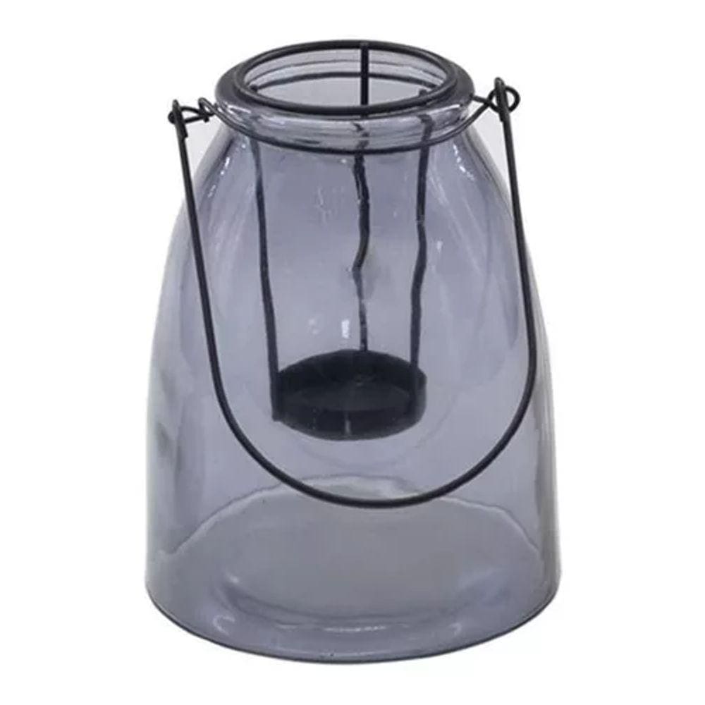 Porta Velas De Vidro Smoke 18 X 14