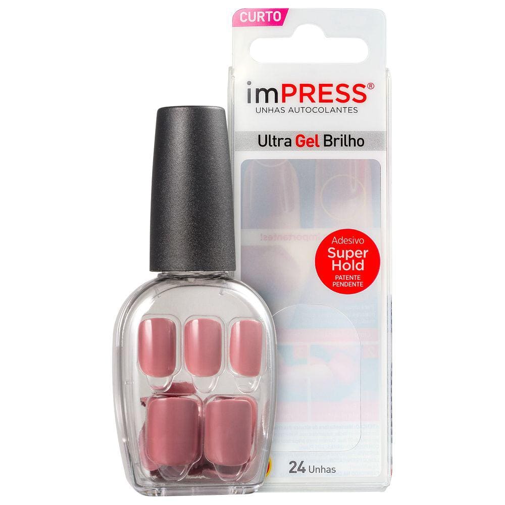 Kiss New York Impress Curta Summer Nude Unhas Postiças BLZ