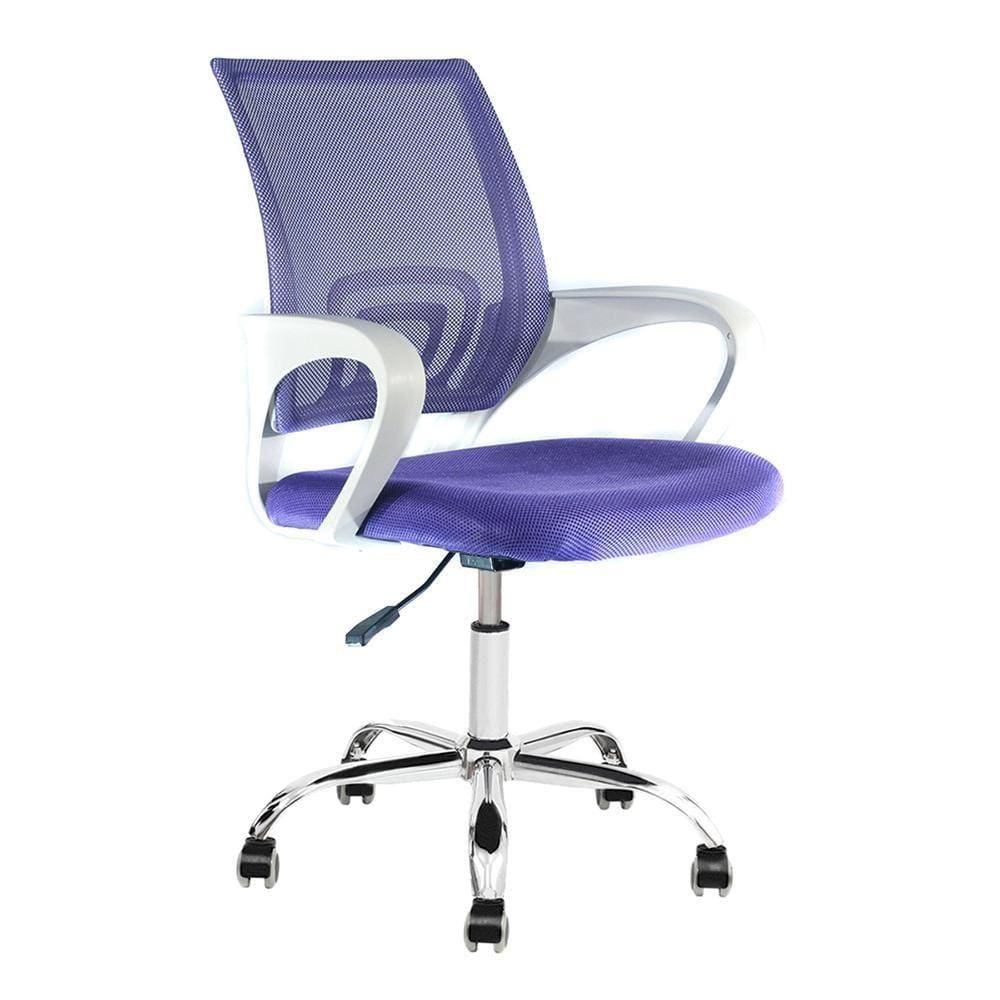 Cadeira de Escritório com Base Cromada Prizi Essencial - Roxa