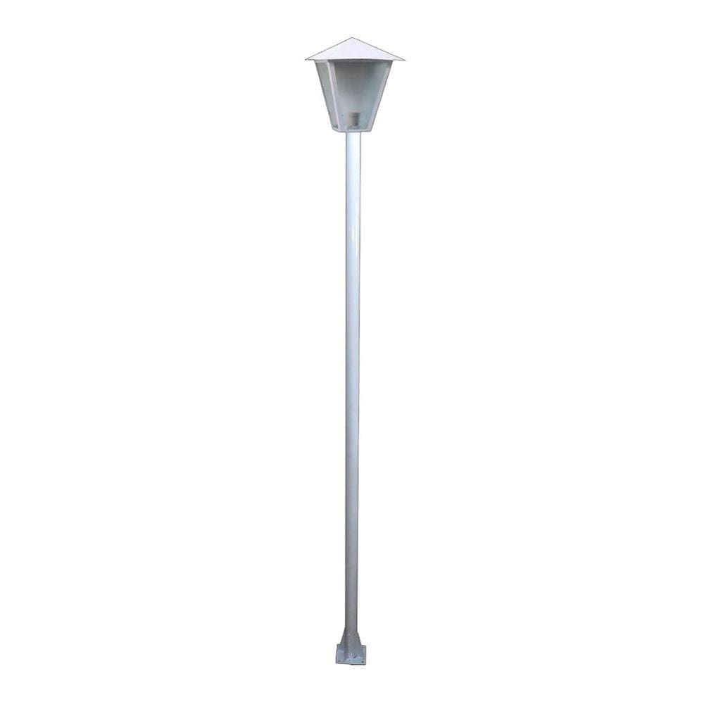Poste e Luminária colonial Romana de Jardim Branco 300cm