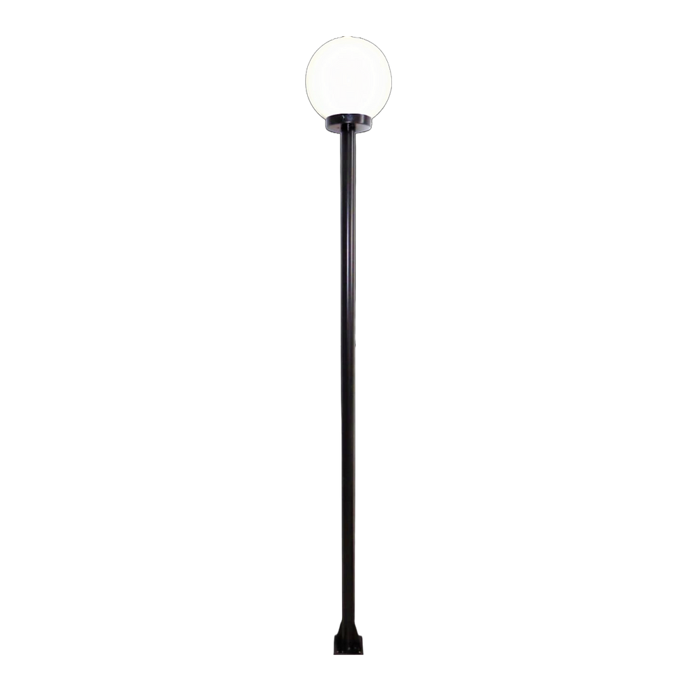 Poste e Luminária colonial Globo P de Jardim Preto 200cm