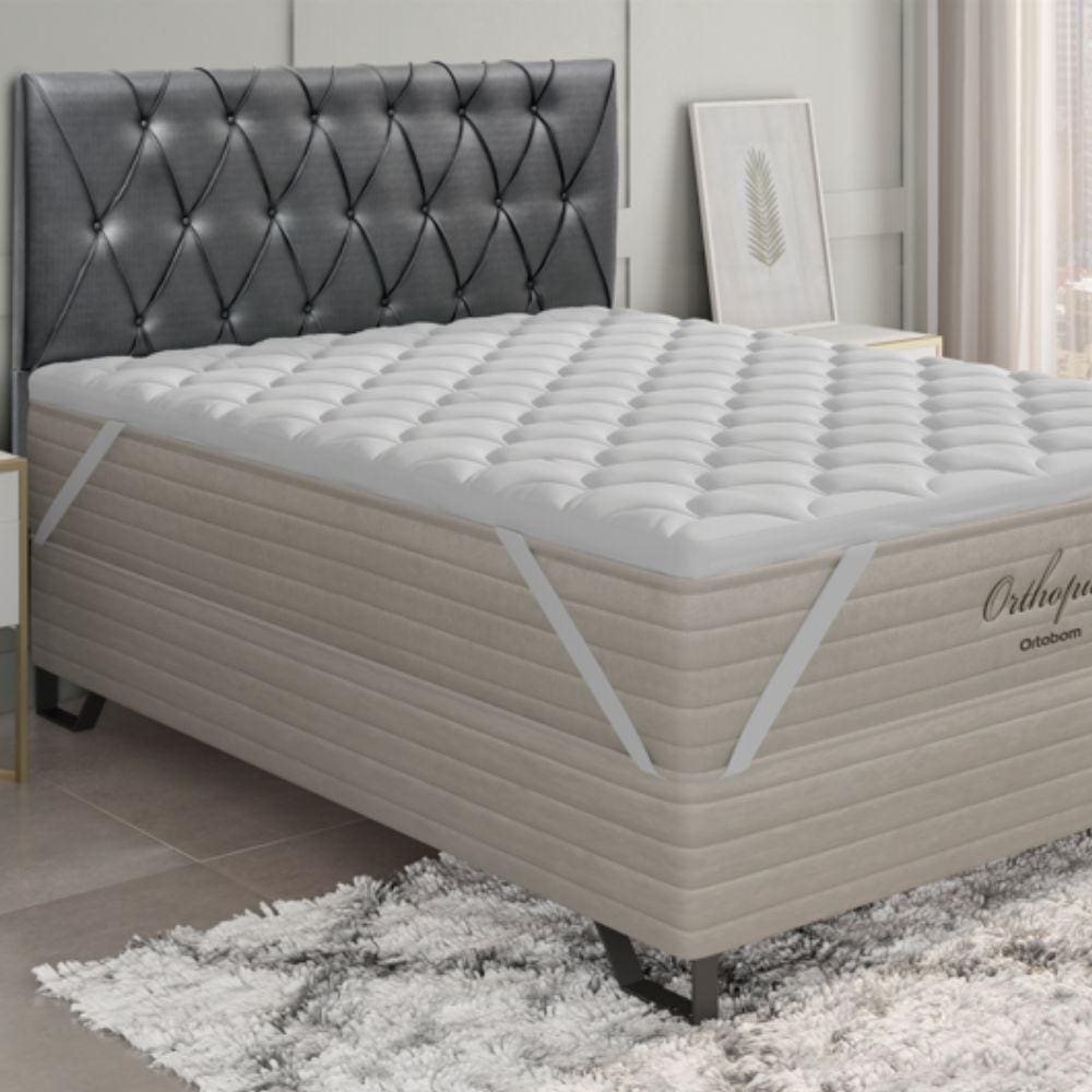 Pillow Top Ortobom 100% Algodão Casal Espuma Confort 1,88 X 1,38 Metros Casa Dona