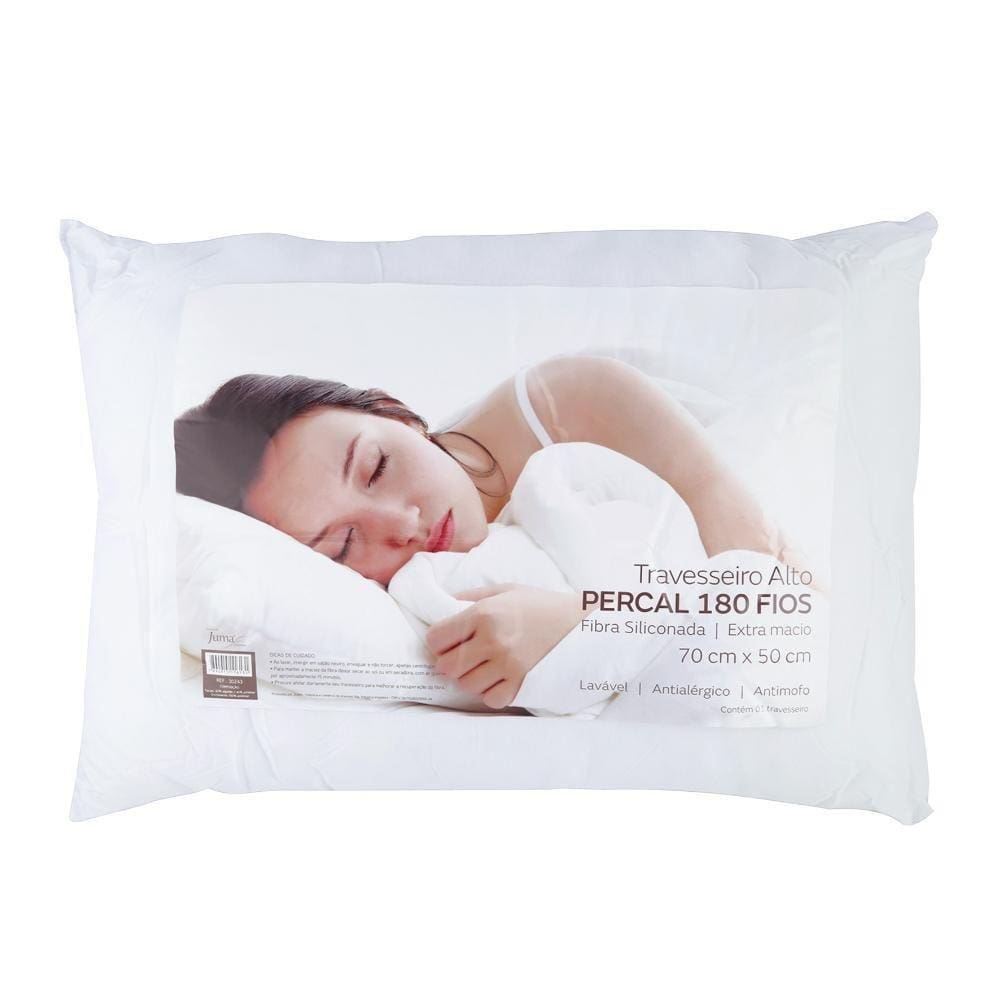 Travesseiro Alto Esplendor Plus Branco 70 x 50cm - Juma TRAVESSEIRO JUMA ESPLENDOR PLUS REF.:30243