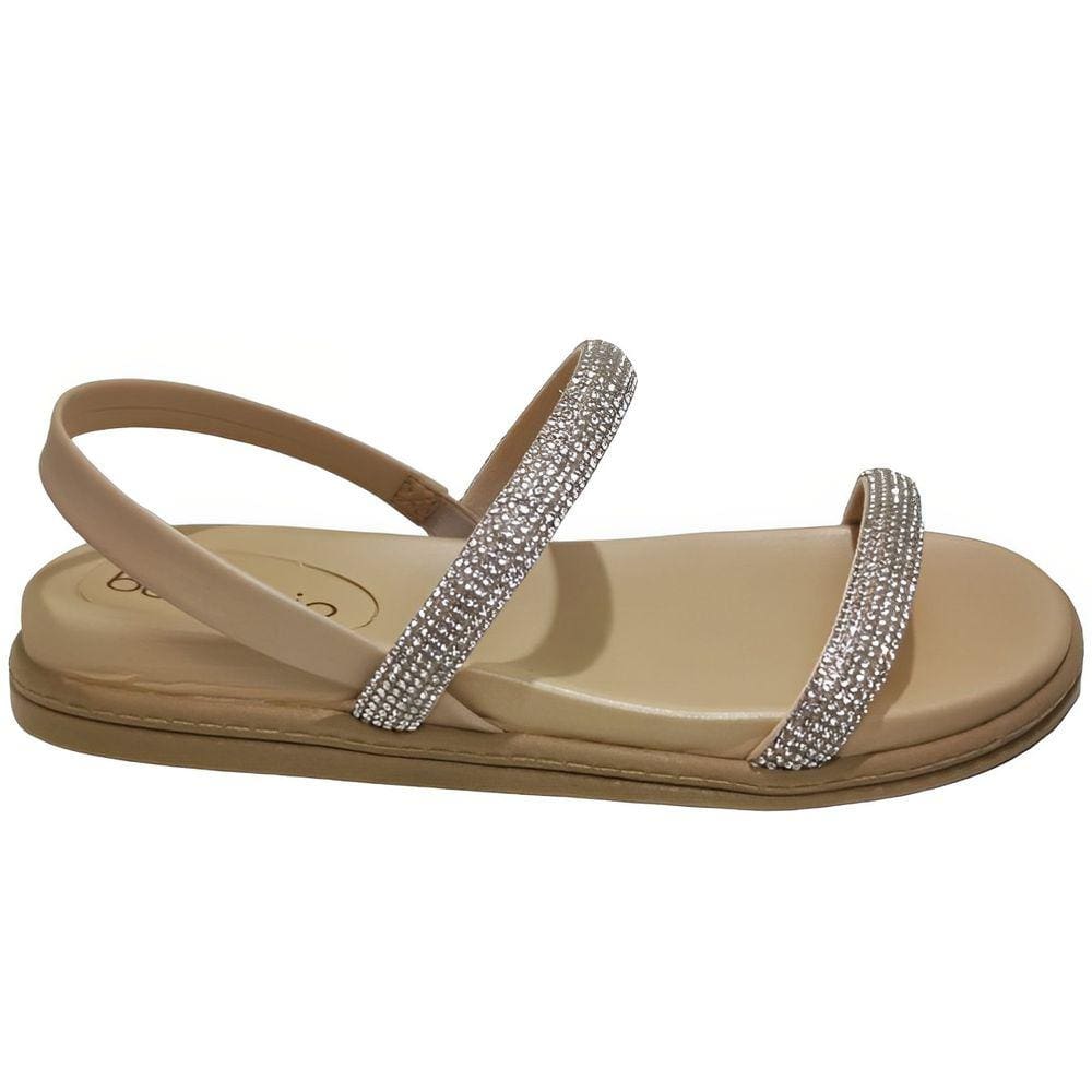 Sandália Feminina Papete Casual Dia a Dia Tiras com Strass Beira Rio 8488.109