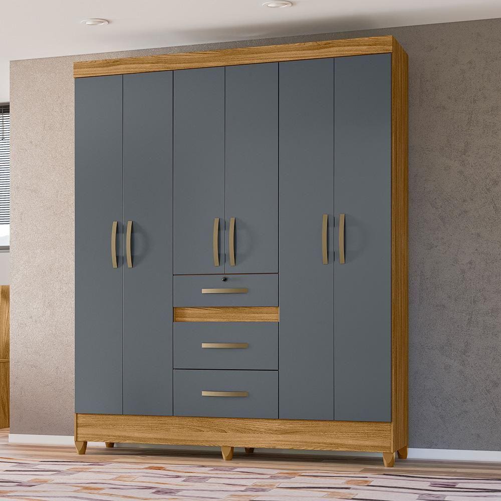 Guarda Roupa Casal 6 portas 3 gavetas Itatiba