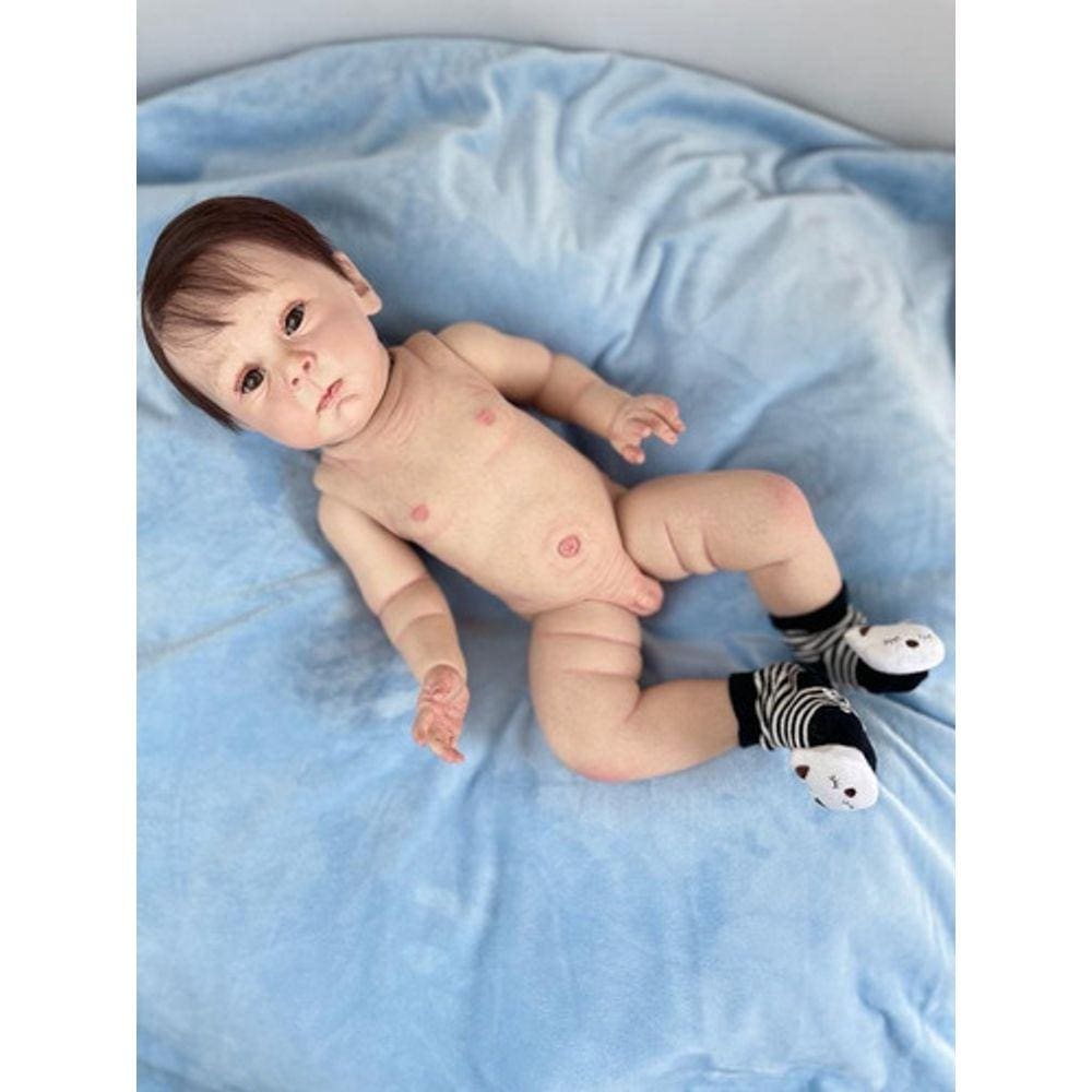 Bebe Reborn Menino Todo Em Silicone 57 Cm - Muito Realista - PRO