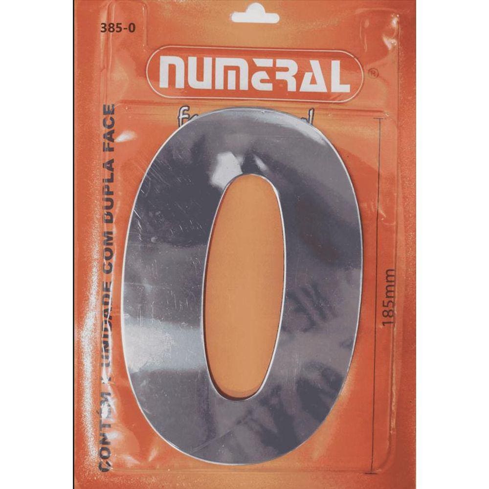 Número Residencial Numeral N.0 60Mm Espelhado