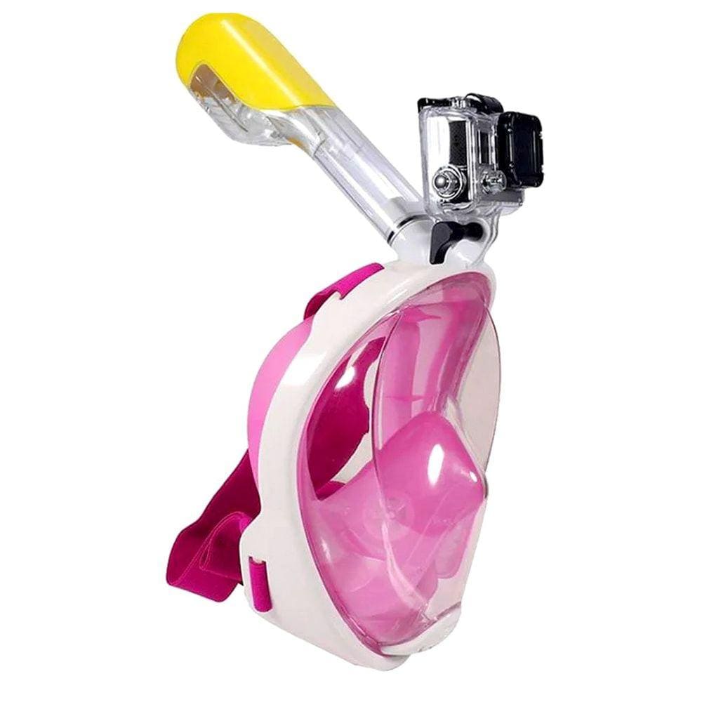 Máscara De Mergulho Surface Rosa S/M com adaptador para Câmeras de ação