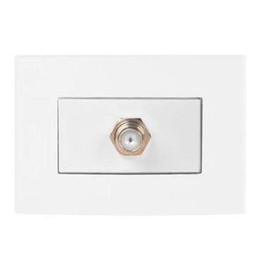 Tomada Para Móvel Tv Coaxial 75 Homs Branca Sleek Margirius