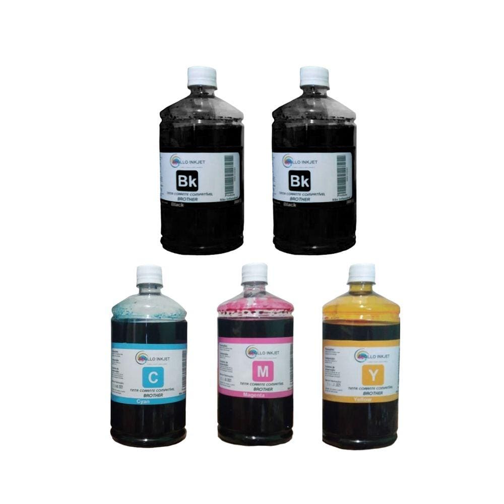 Kit Refil 4 Litros Tinta Compativel Com Impressora Brother Tank DCP-T720DW T420W T820DW T520W / MFCT4500DW / TBt6001 Bt5001 T300 T500 T700