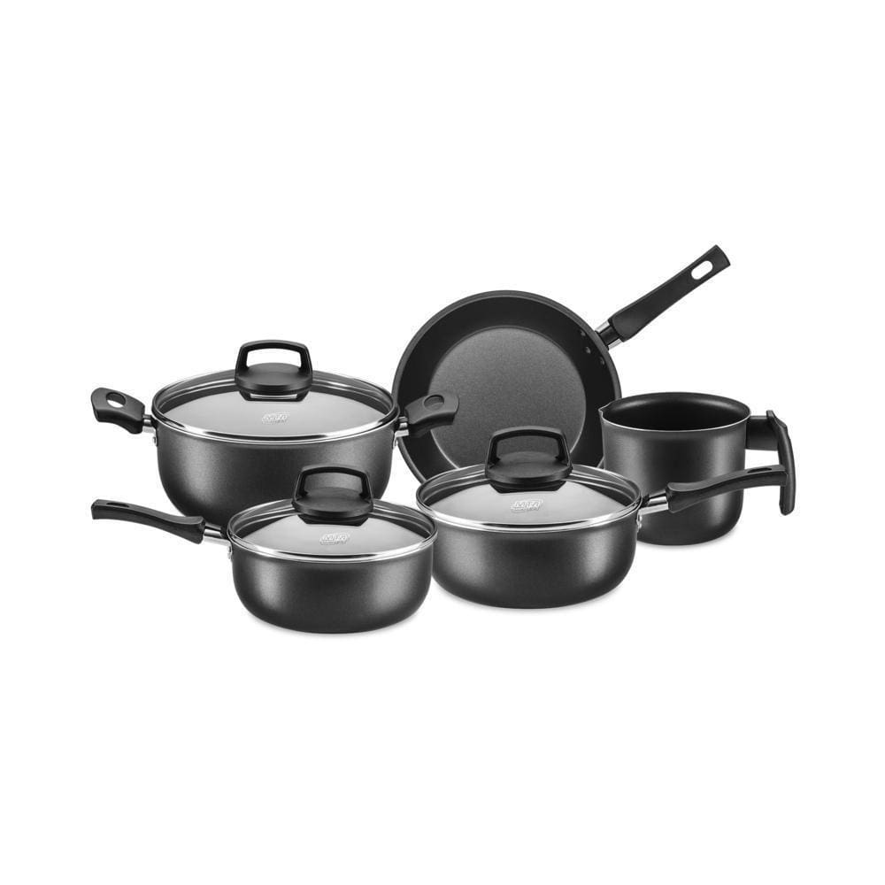 Jogo de Panelas 5 Peças Antiaderente Conjunto Cristal Grafite MTA