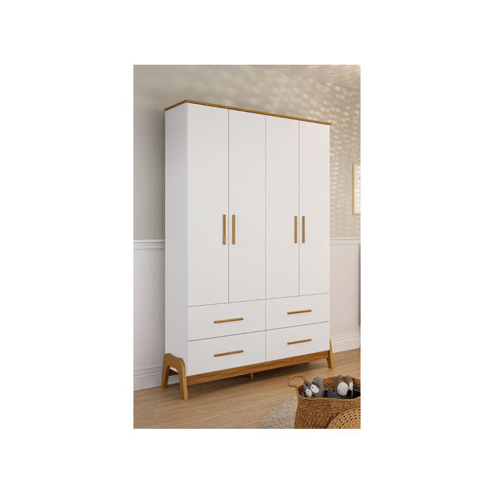 Guarda Roupa Bebê Retro Moveis Peroba Guti 04 portas MDF