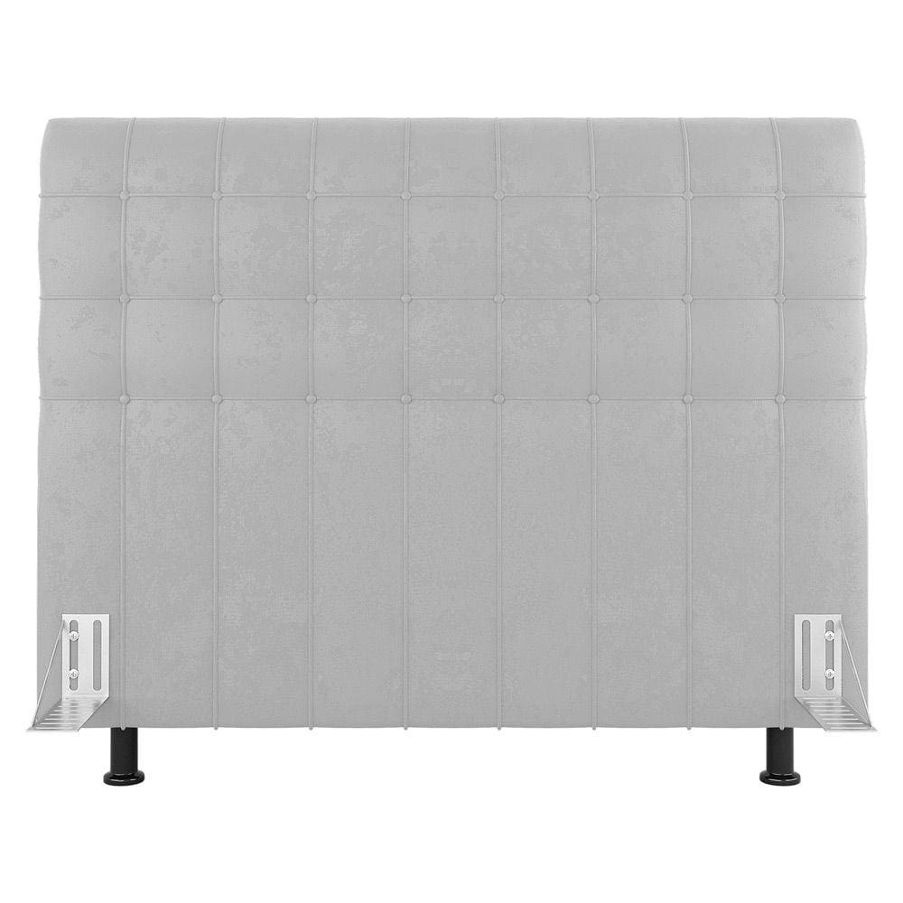 Cabeceira Cama Box Casal King Size Dahlia 195cm Com Frame Sintético Branco - Abmaza