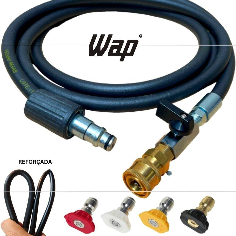 Kit 10 Metros de Mangueira Para Wap 4100 Profissional + Bicos + Registro Engate Rapido Wap